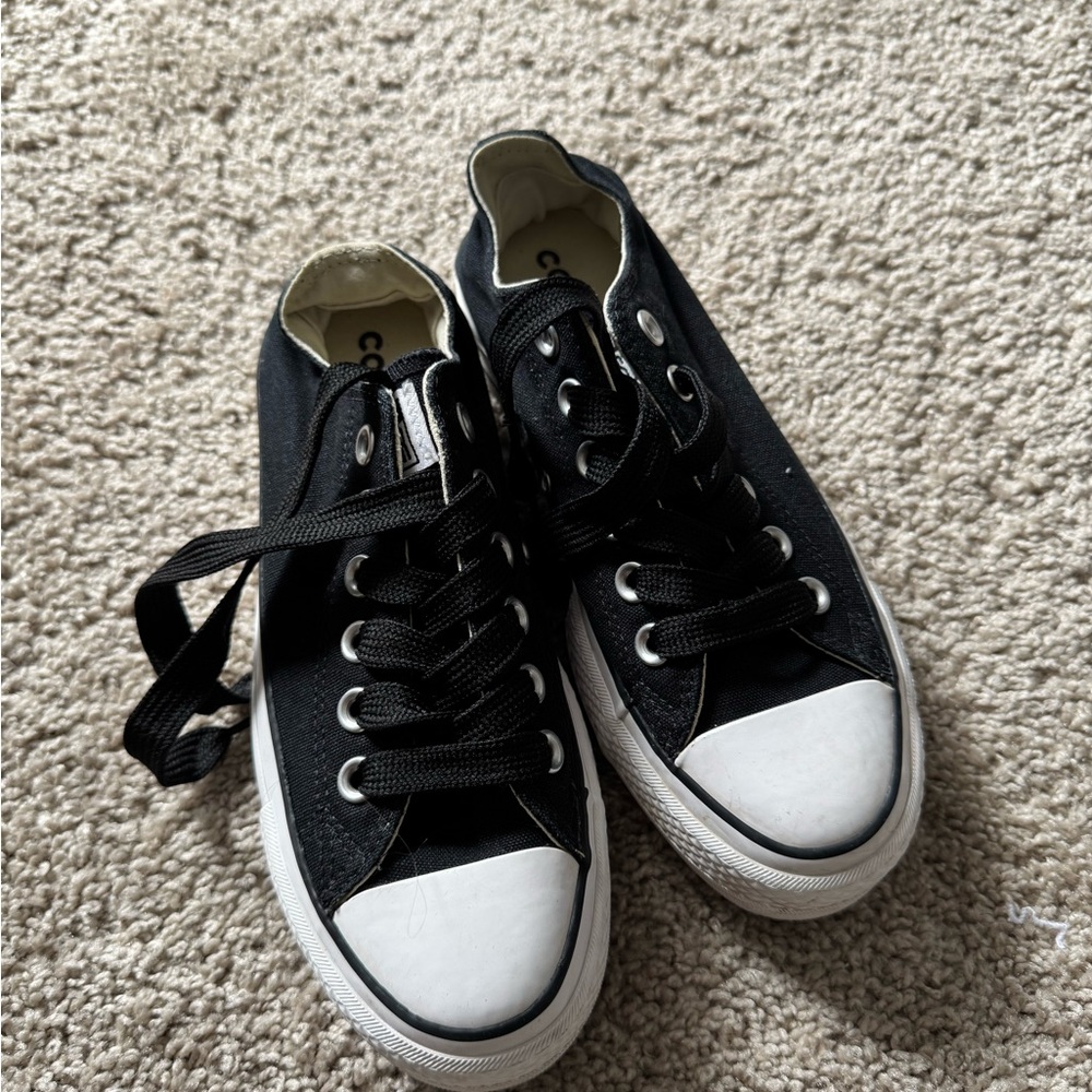 Classic Black Canvas Low-Top Sneakers